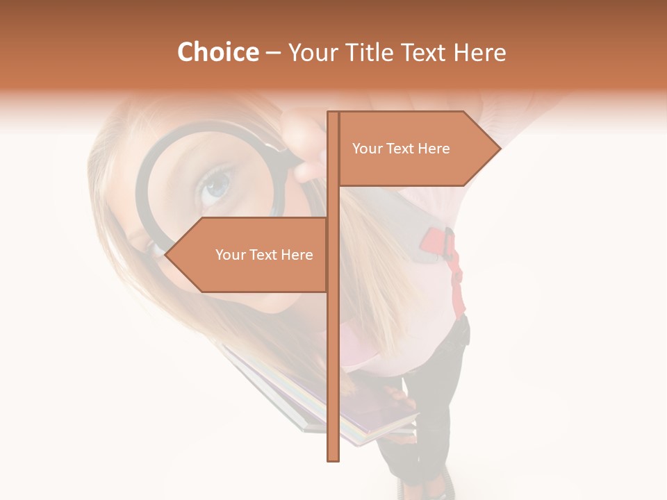 Clear Girl Magnifying PowerPoint Template