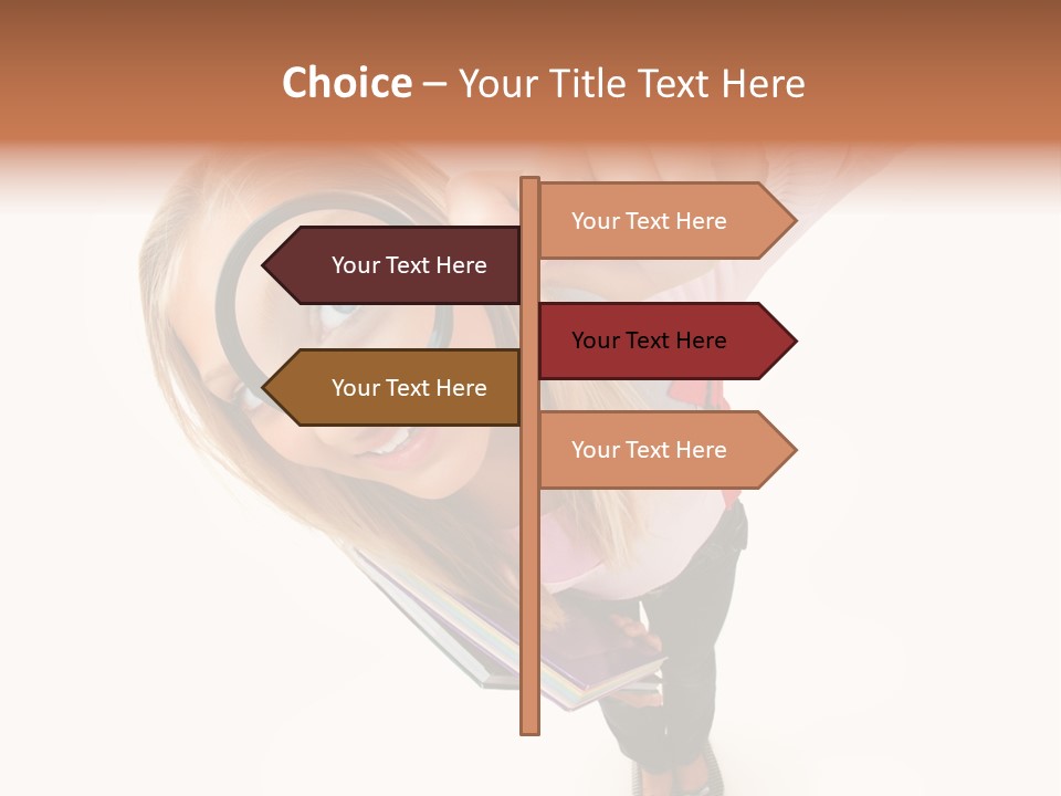 Clear Girl Magnifying PowerPoint Template