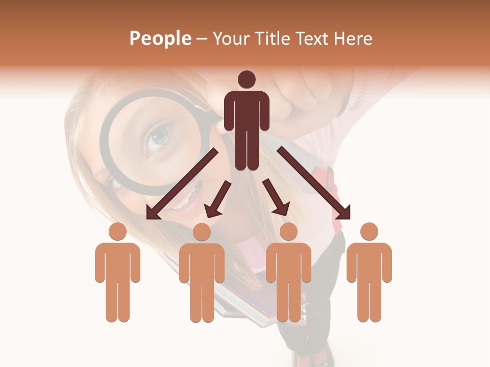 Clear Girl Magnifying PowerPoint Template