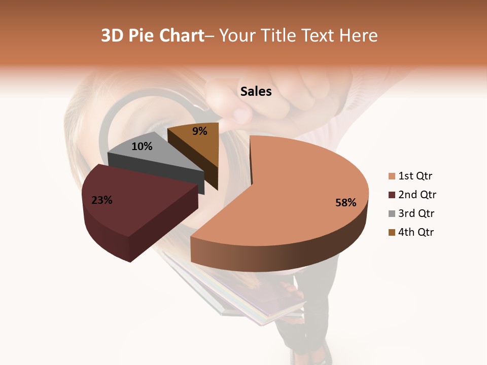 Clear Girl Magnifying PowerPoint Template