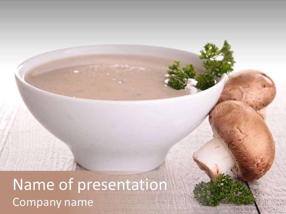 Bowl Soup Champignon PowerPoint Template