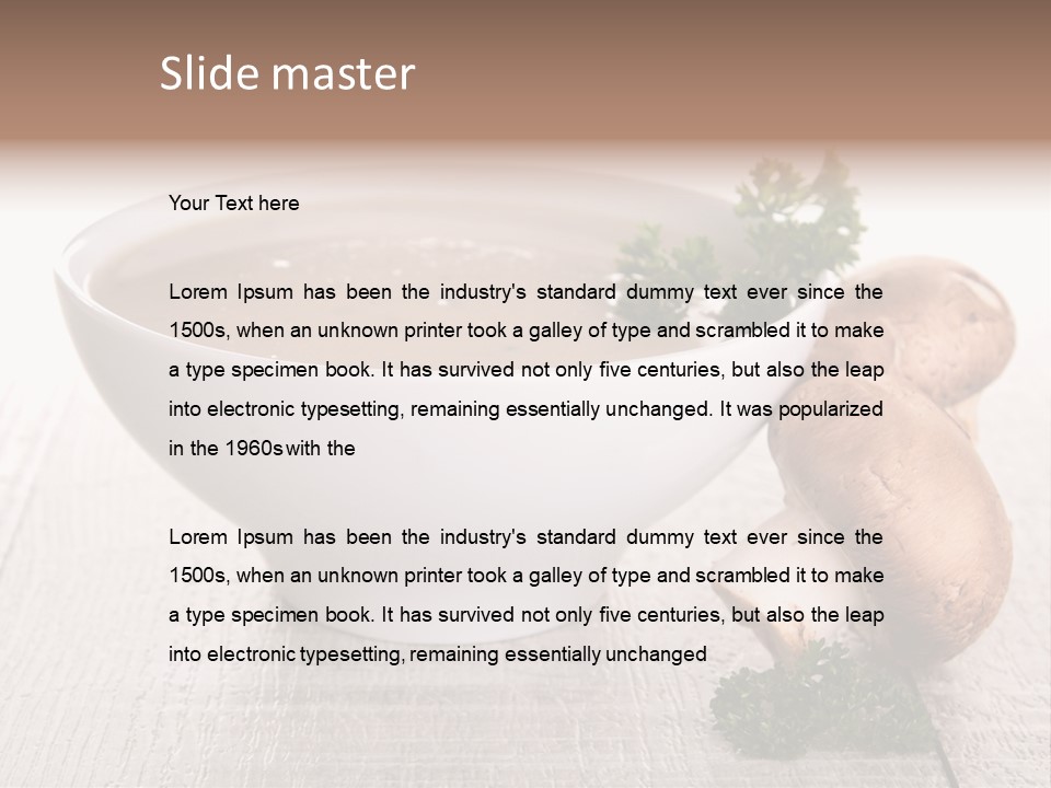Bowl Soup Champignon PowerPoint Template