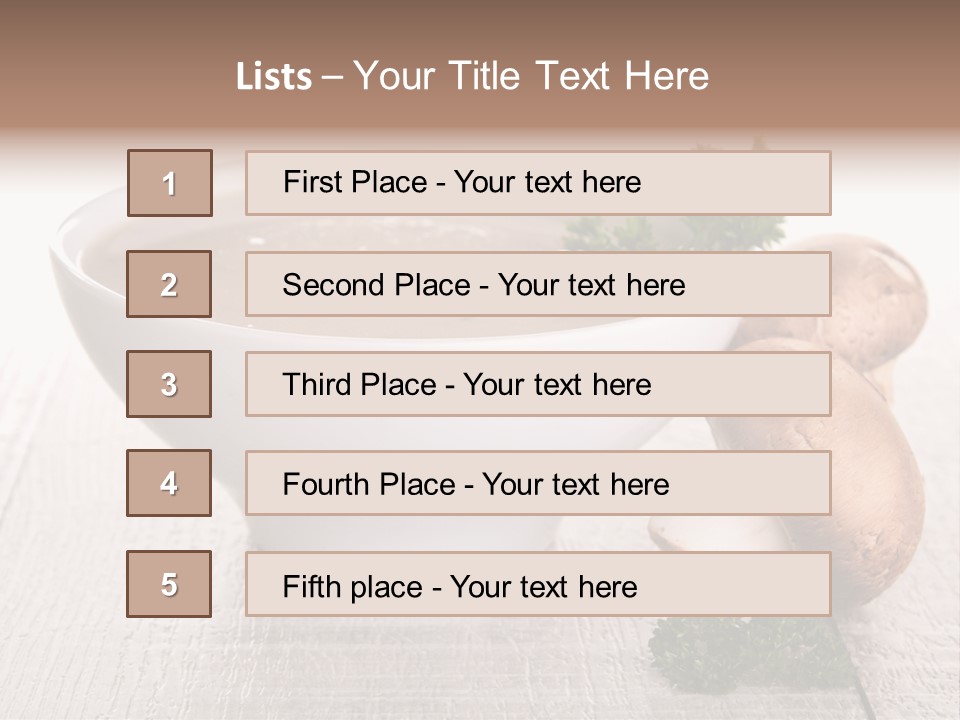 Bowl Soup Champignon PowerPoint Template