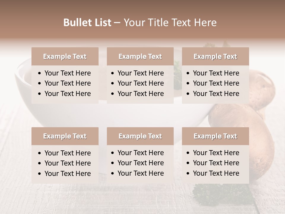 Bowl Soup Champignon PowerPoint Template