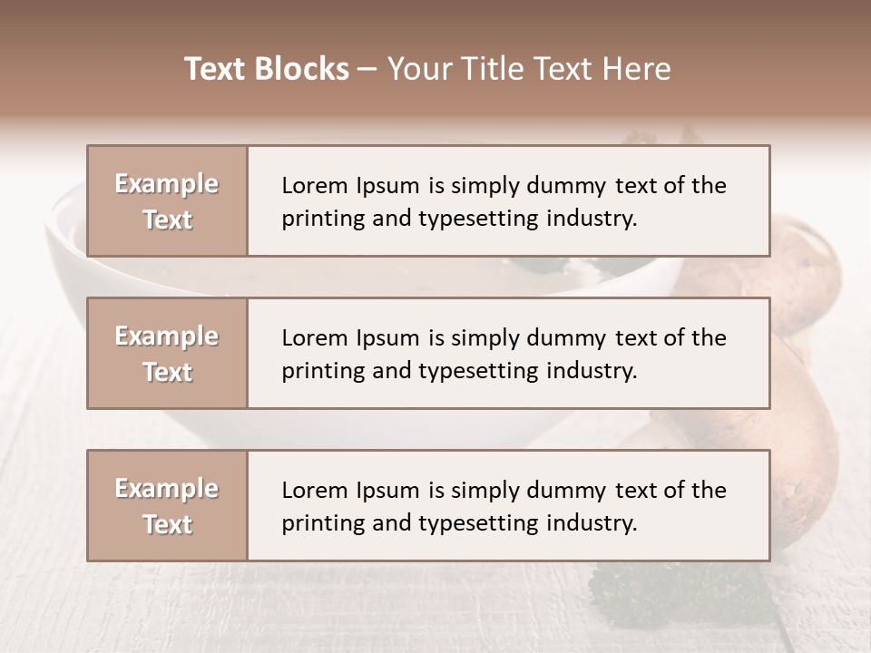 Bowl Soup Champignon PowerPoint Template