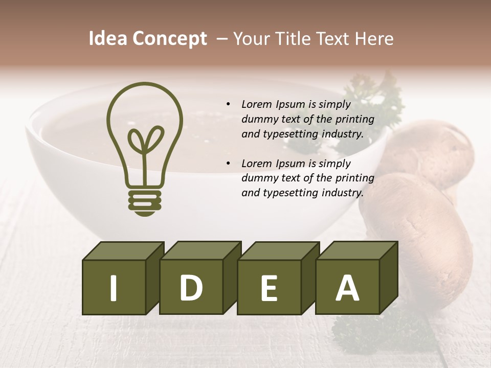 Bowl Soup Champignon PowerPoint Template