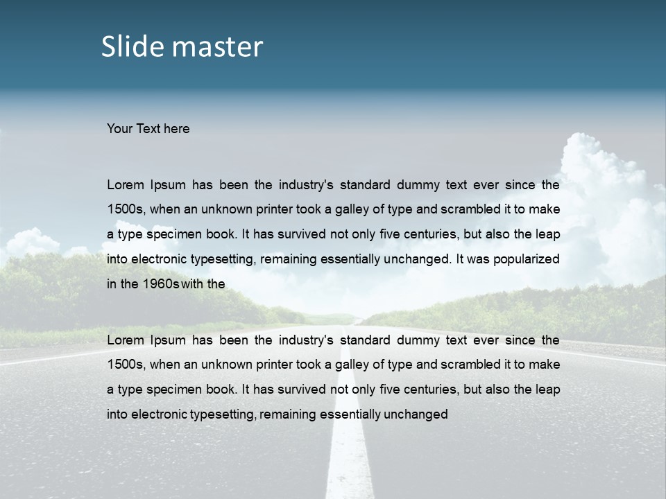 Long Roadway Drive PowerPoint Template