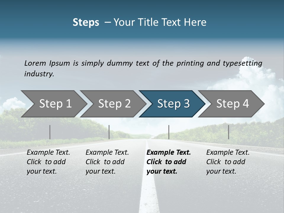 Long Roadway Drive PowerPoint Template