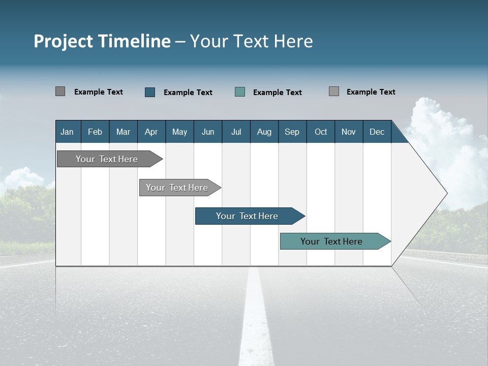 Long Roadway Drive PowerPoint Template
