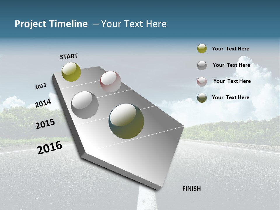 Long Roadway Drive PowerPoint Template