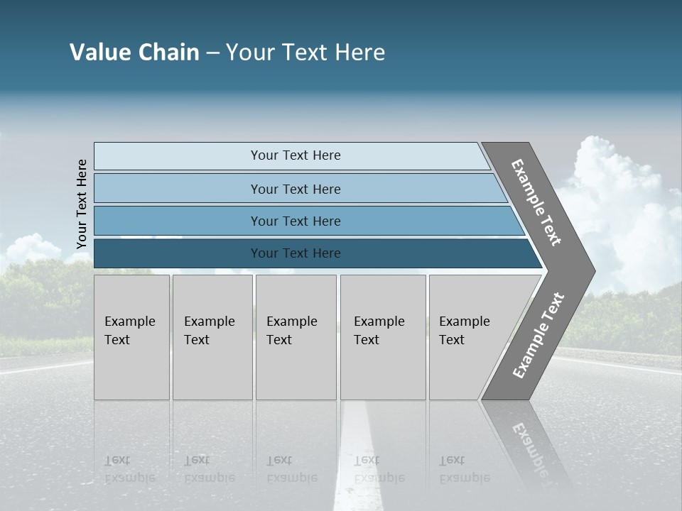 Long Roadway Drive PowerPoint Template