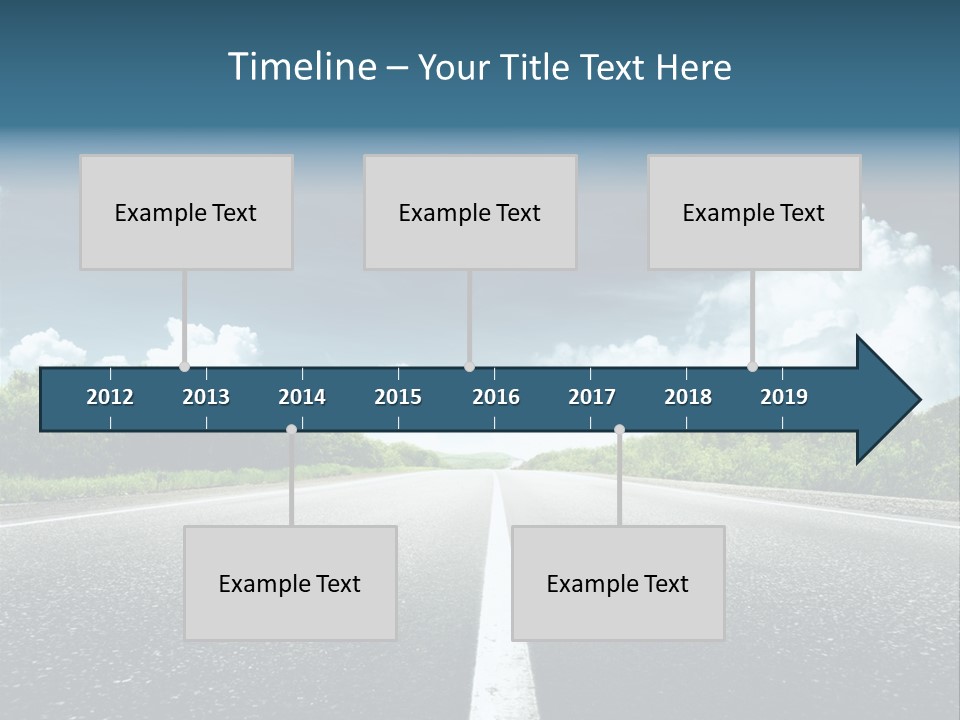 Long Roadway Drive PowerPoint Template