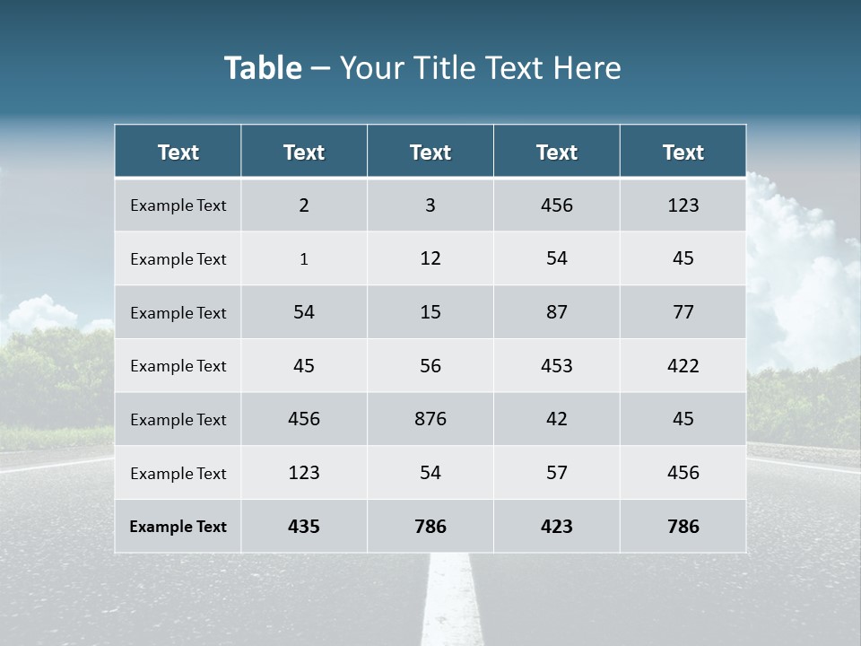 Long Roadway Drive PowerPoint Template