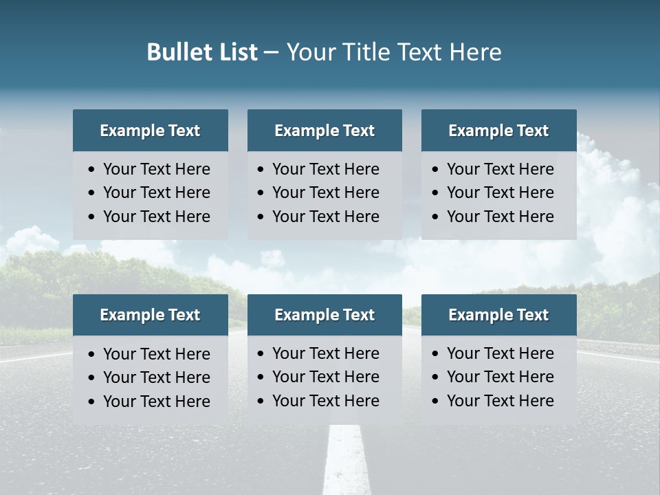 Long Roadway Drive PowerPoint Template