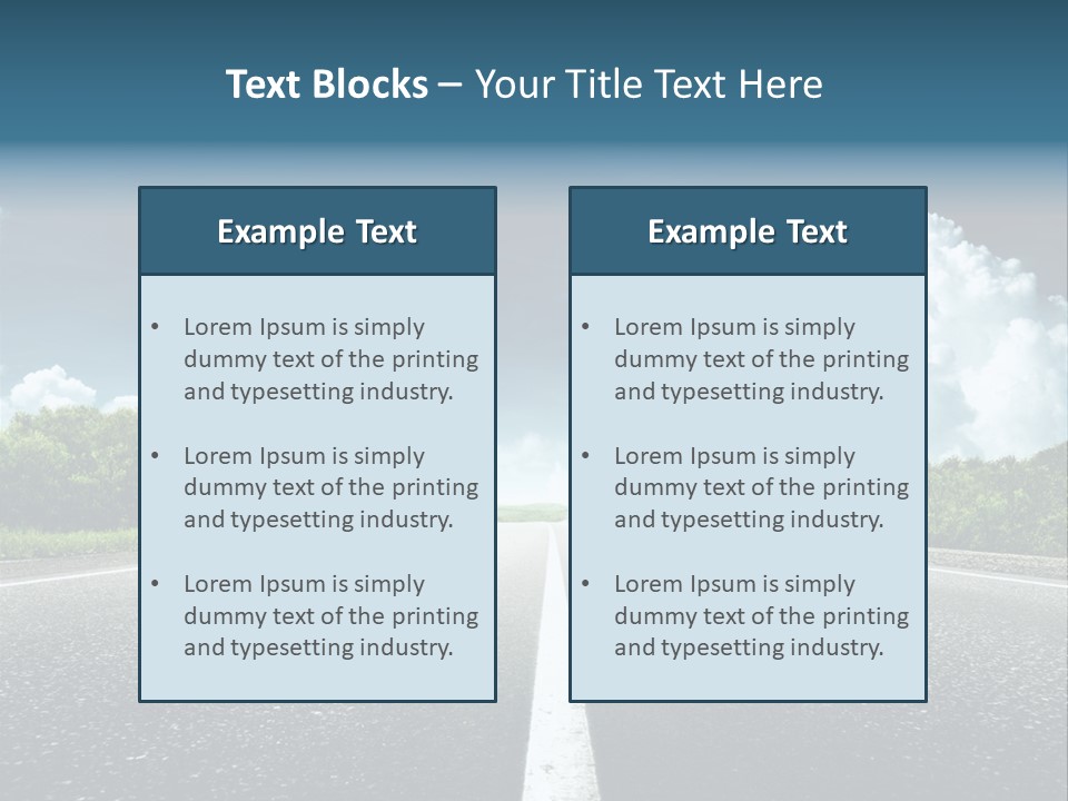 Long Roadway Drive PowerPoint Template