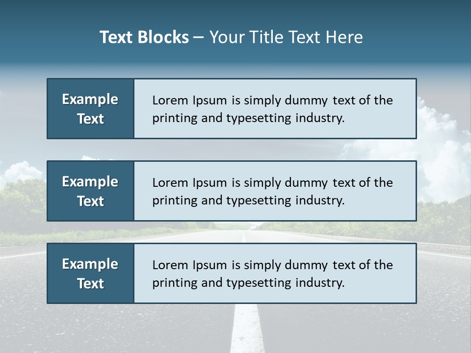 Long Roadway Drive PowerPoint Template