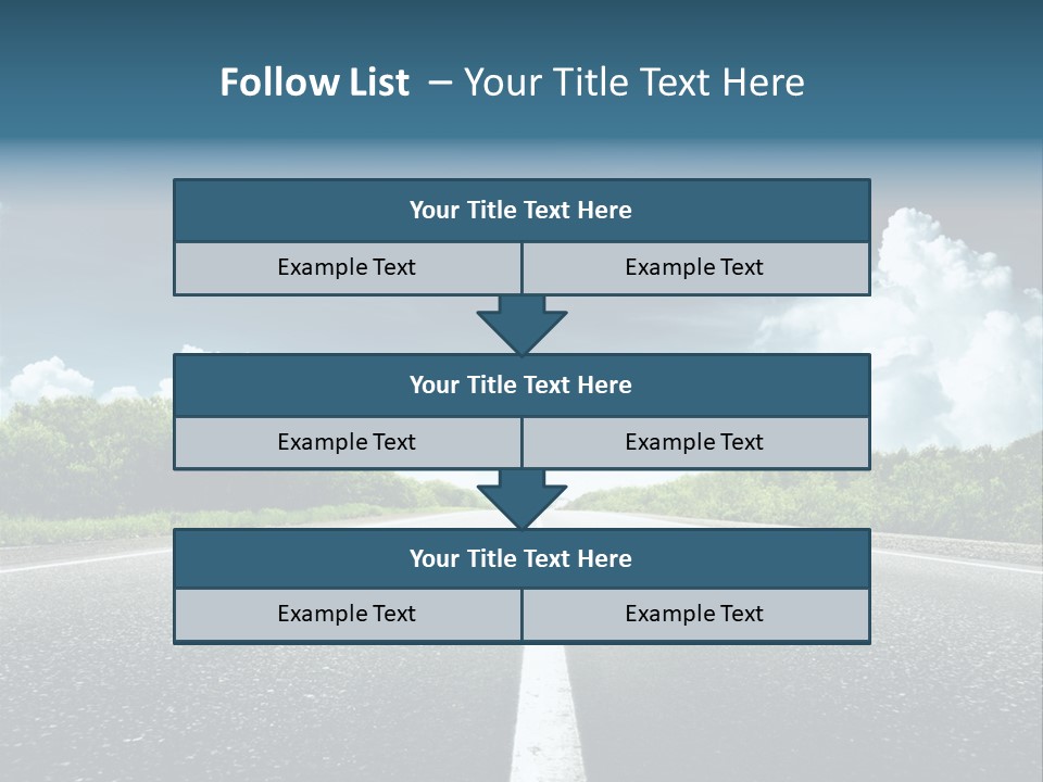 Long Roadway Drive PowerPoint Template