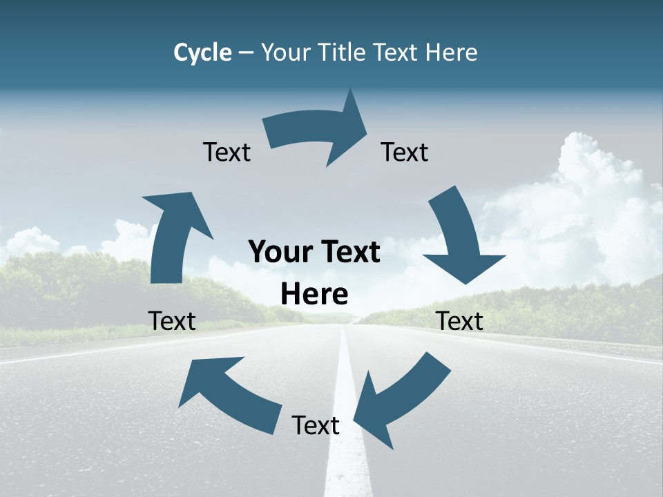Long Roadway Drive PowerPoint Template
