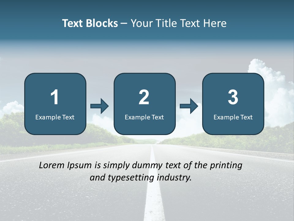 Long Roadway Drive PowerPoint Template