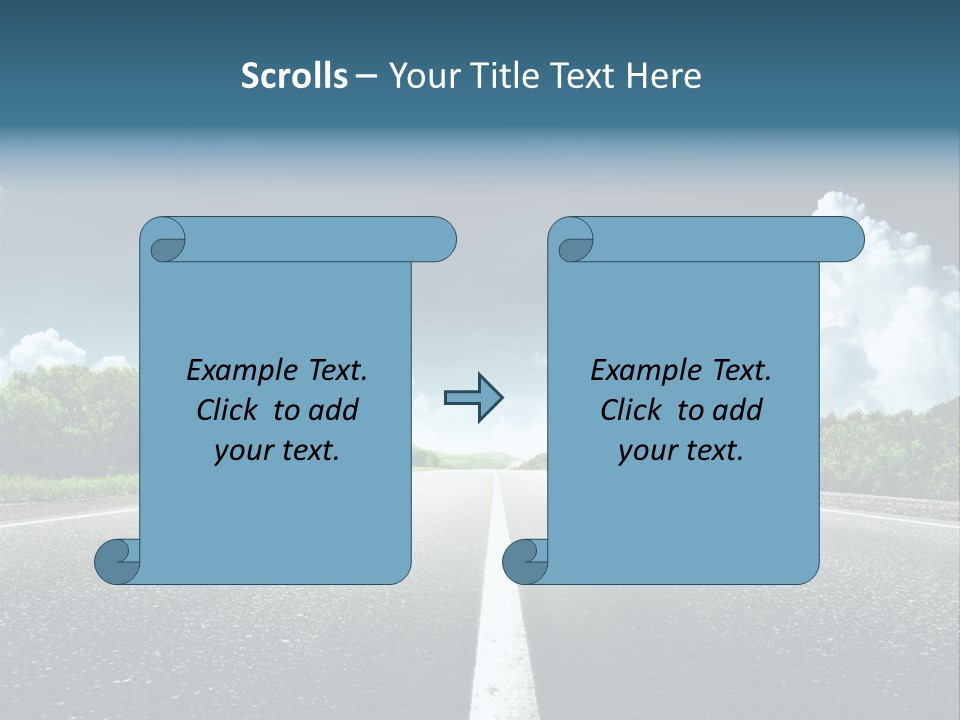 Long Roadway Drive PowerPoint Template