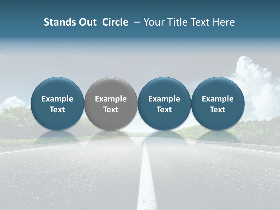 Long Roadway Drive PowerPoint Template