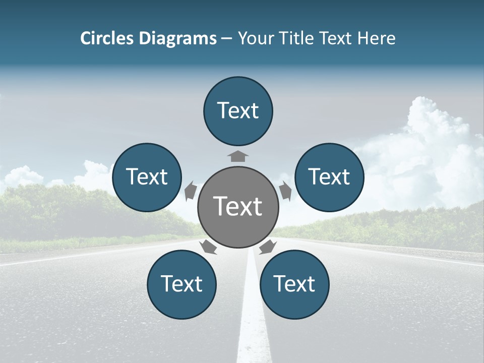 Long Roadway Drive PowerPoint Template