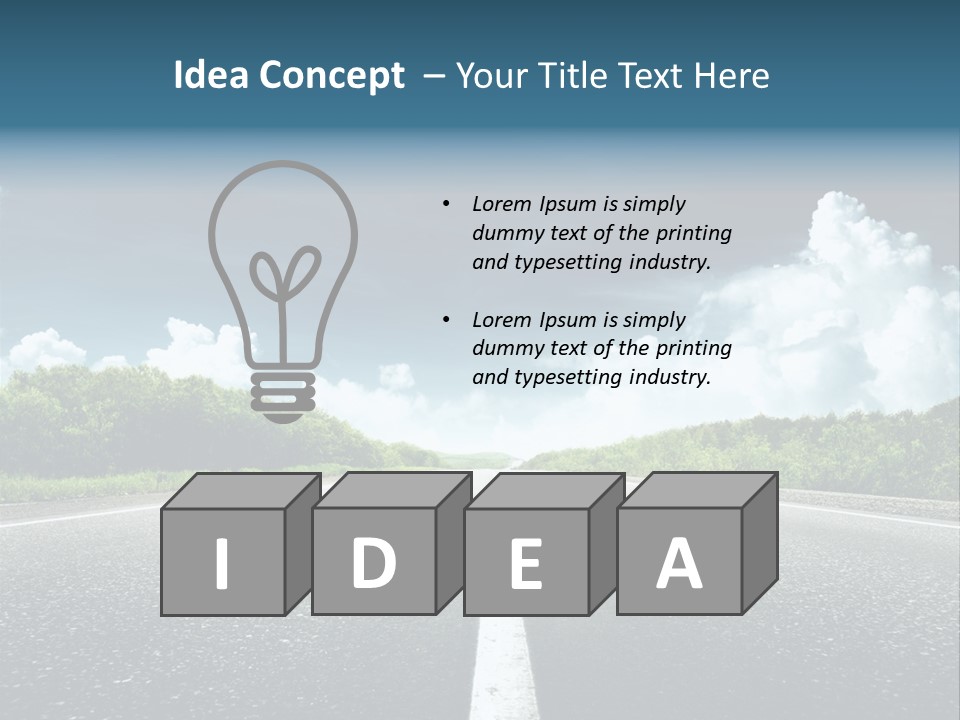 Long Roadway Drive PowerPoint Template