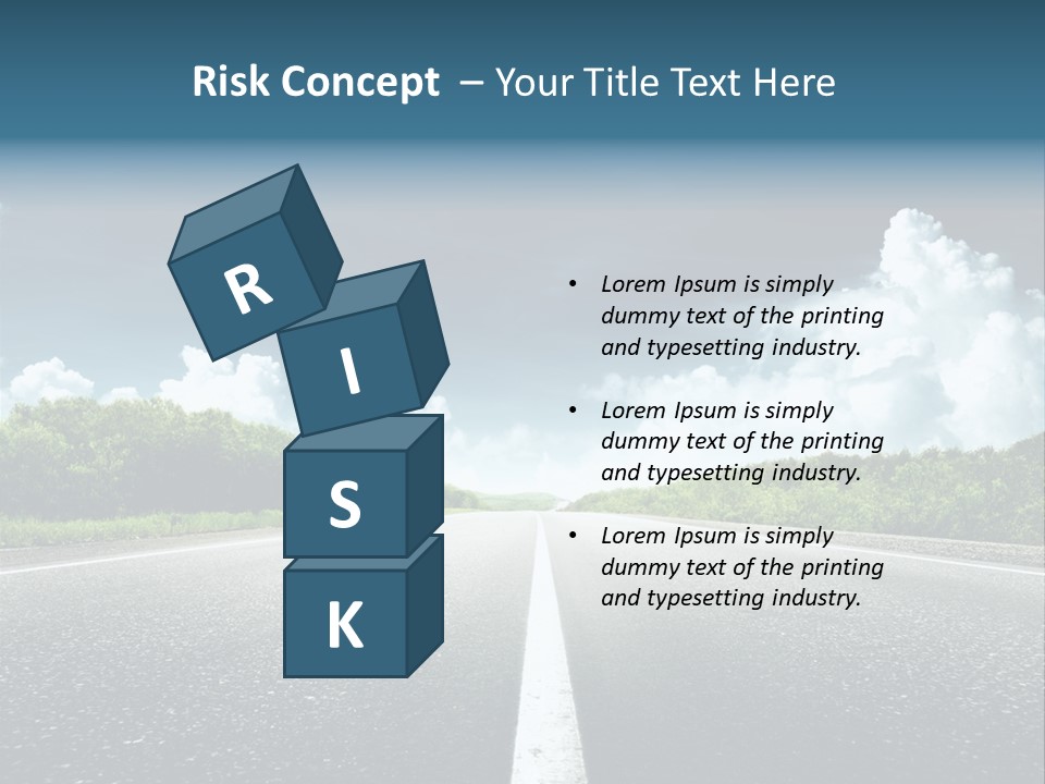 Long Roadway Drive PowerPoint Template