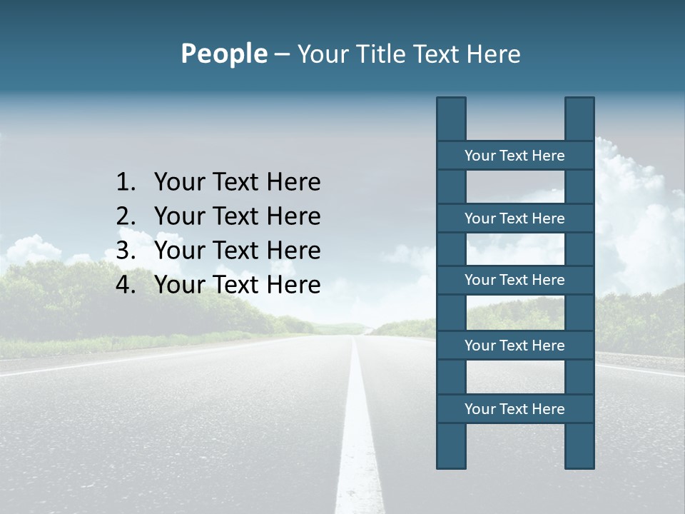 Long Roadway Drive PowerPoint Template