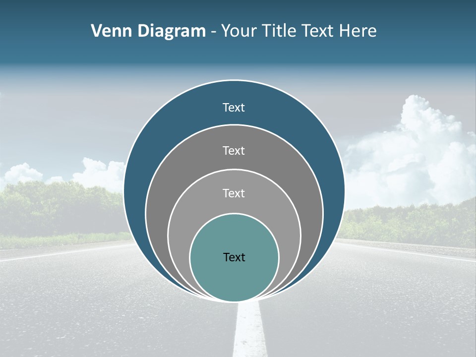 Long Roadway Drive PowerPoint Template