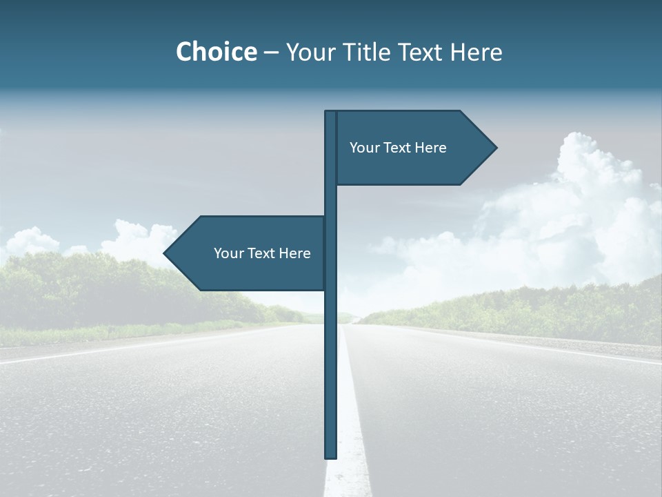 Long Roadway Drive PowerPoint Template