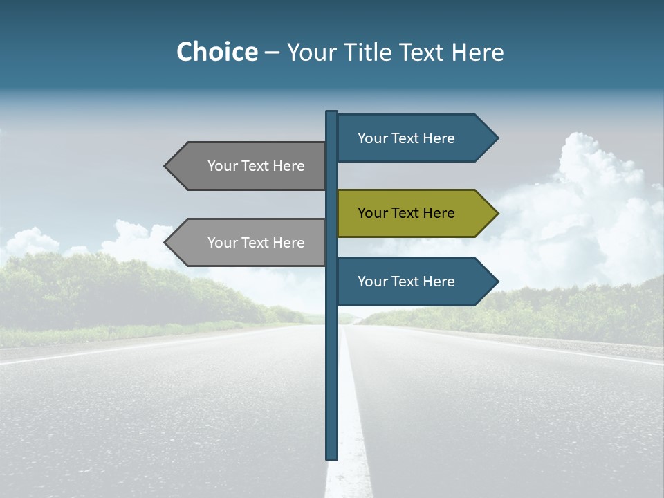 Long Roadway Drive PowerPoint Template
