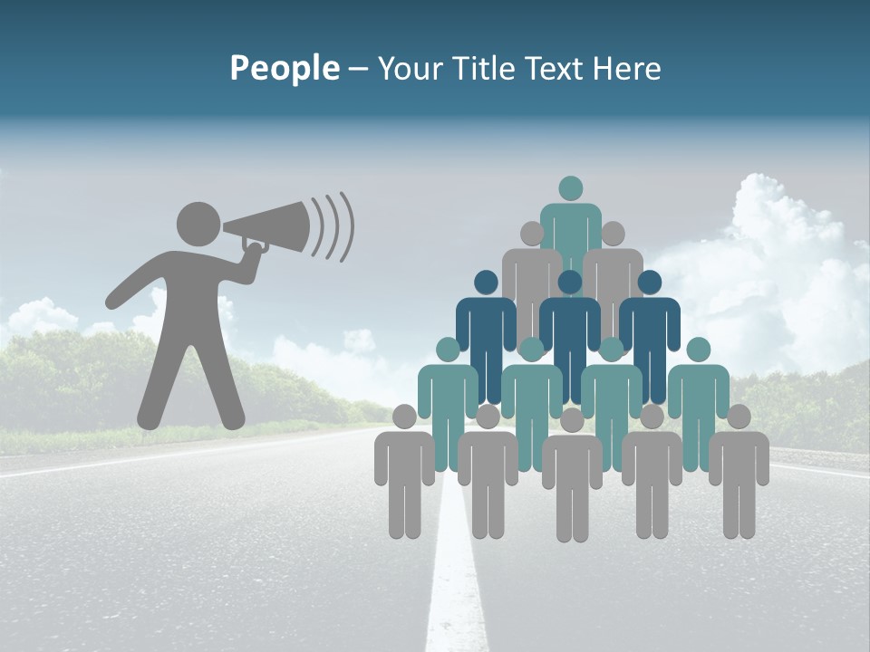 Long Roadway Drive PowerPoint Template