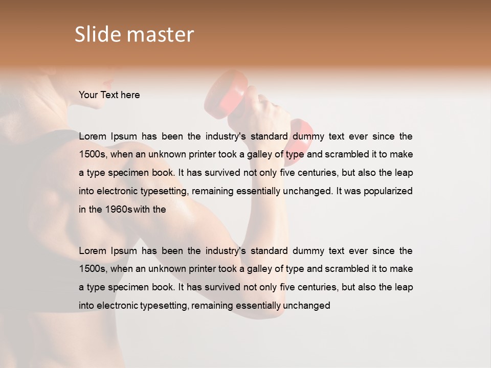 Barbells Workout Young PowerPoint Template