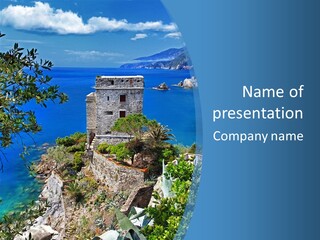 Boat Cliff Mediterranean PowerPoint Template