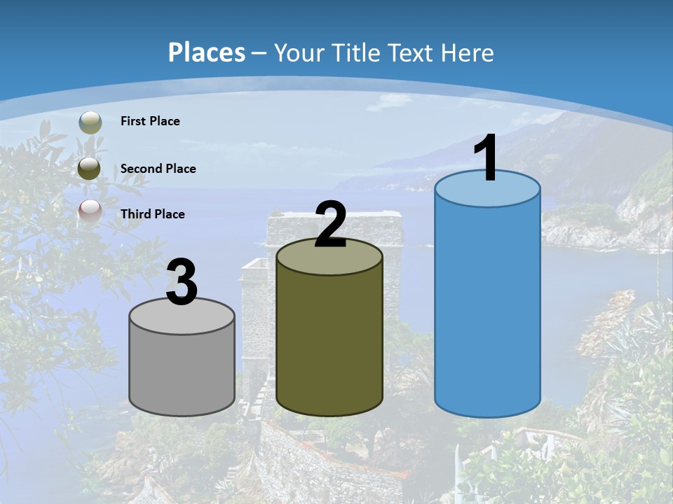 Boat Cliff Mediterranean PowerPoint Template