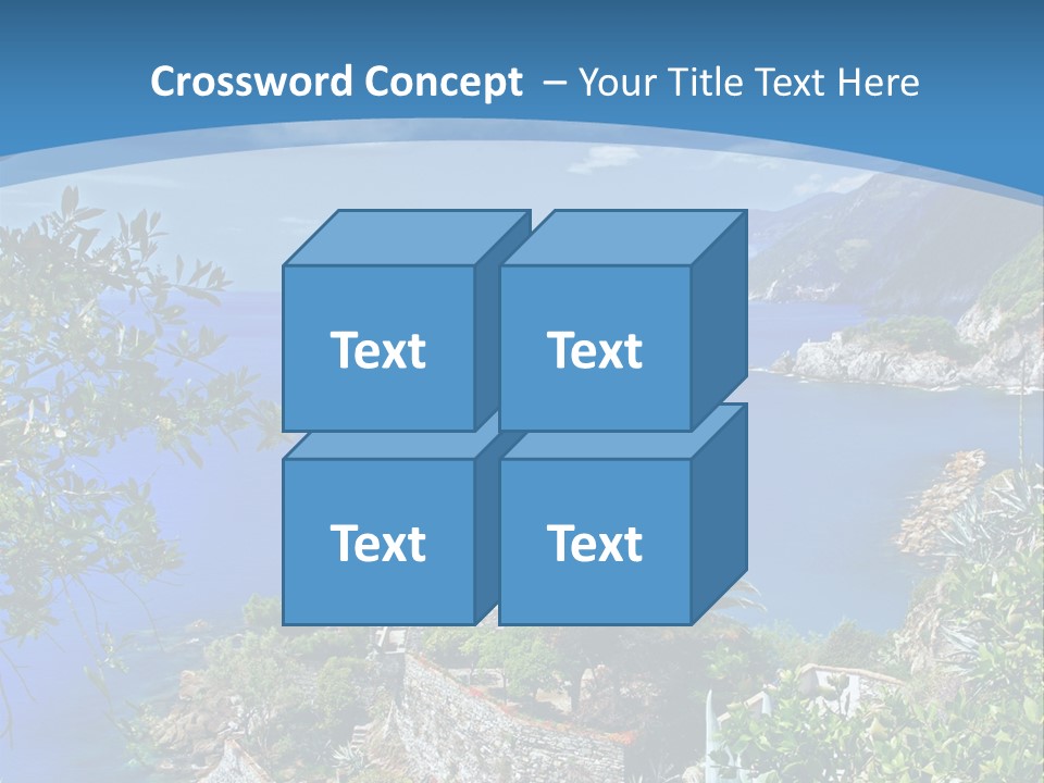 Boat Cliff Mediterranean PowerPoint Template