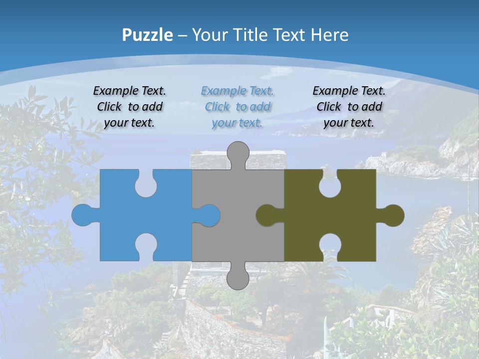 Boat Cliff Mediterranean PowerPoint Template