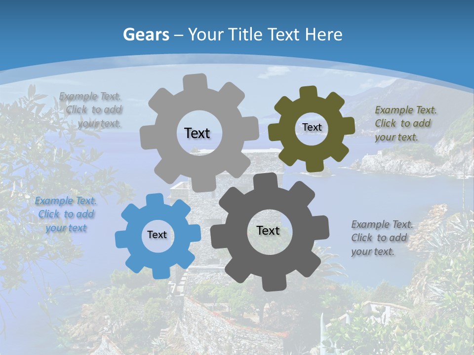 Boat Cliff Mediterranean PowerPoint Template