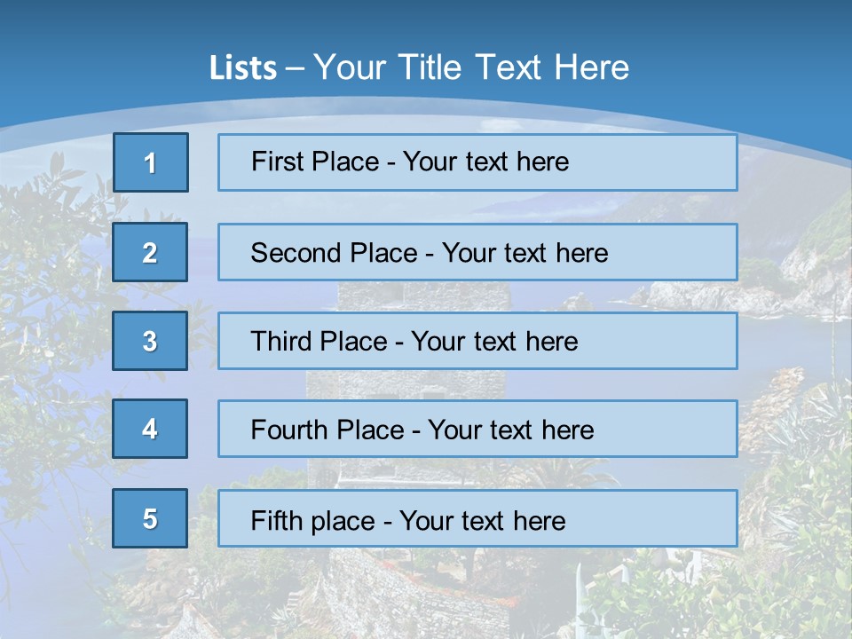 Boat Cliff Mediterranean PowerPoint Template