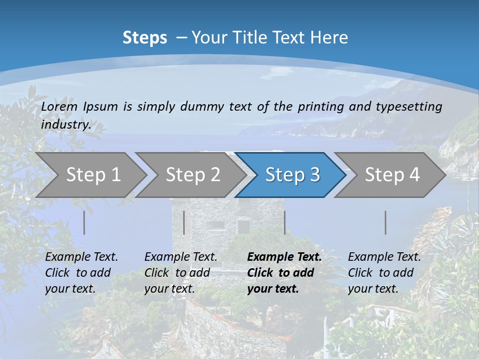 Boat Cliff Mediterranean PowerPoint Template