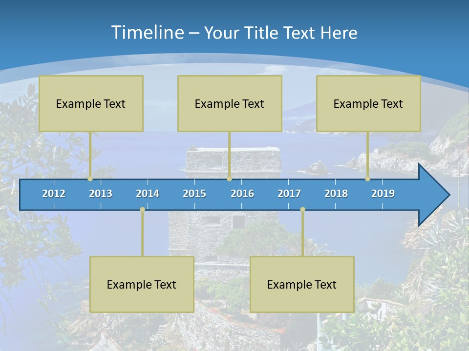 Boat Cliff Mediterranean PowerPoint Template