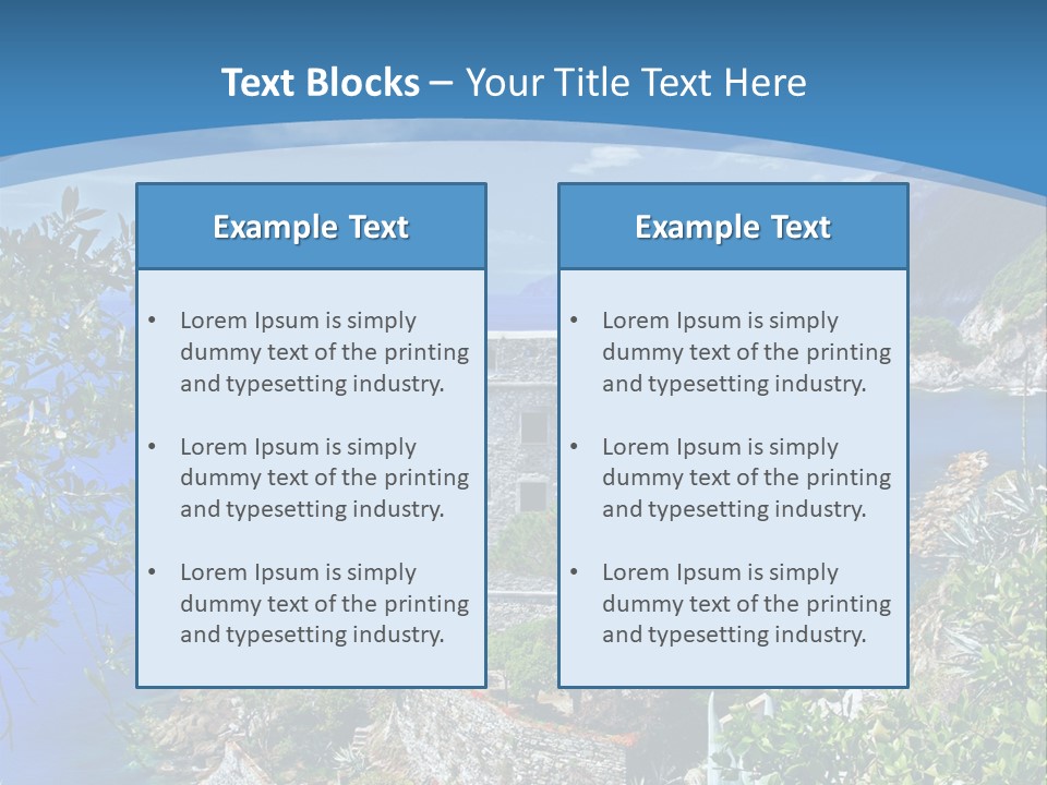 Boat Cliff Mediterranean PowerPoint Template