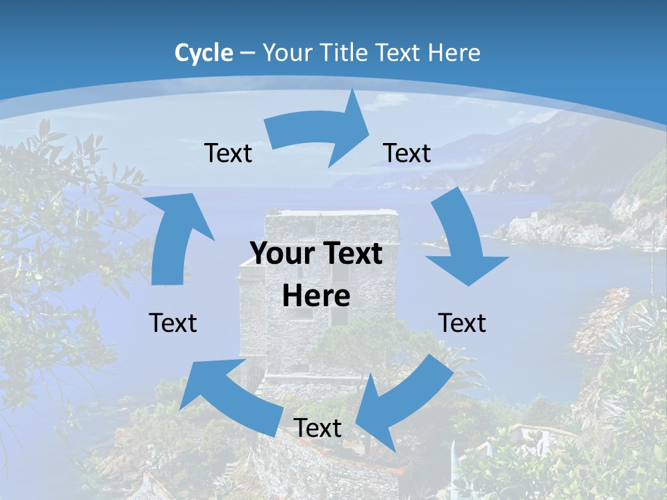 Boat Cliff Mediterranean PowerPoint Template