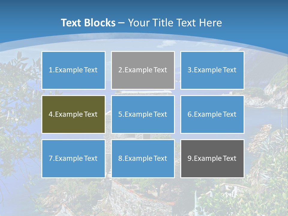 Boat Cliff Mediterranean PowerPoint Template