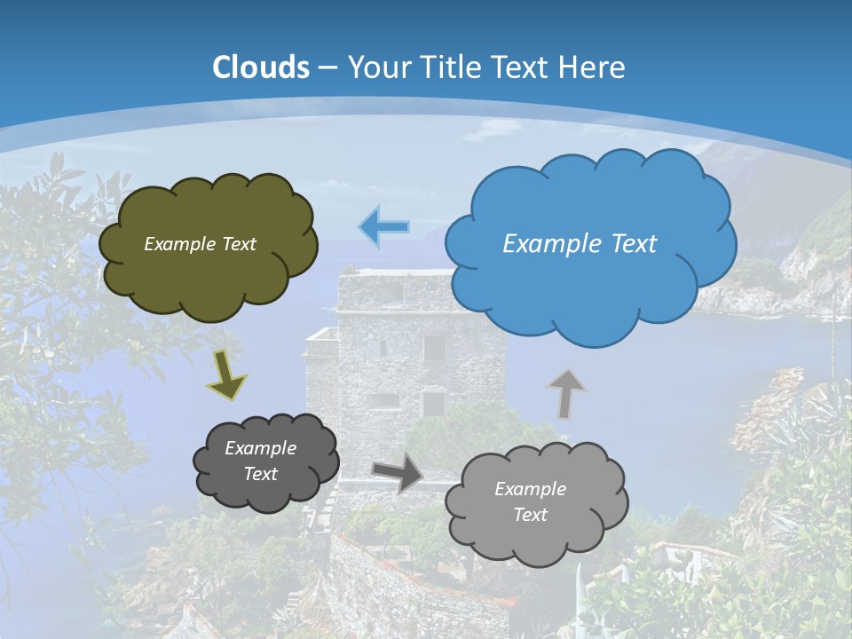 Boat Cliff Mediterranean PowerPoint Template