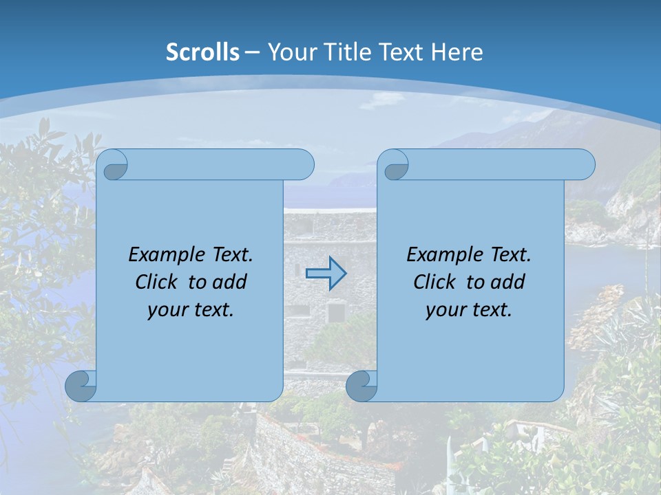 Boat Cliff Mediterranean PowerPoint Template