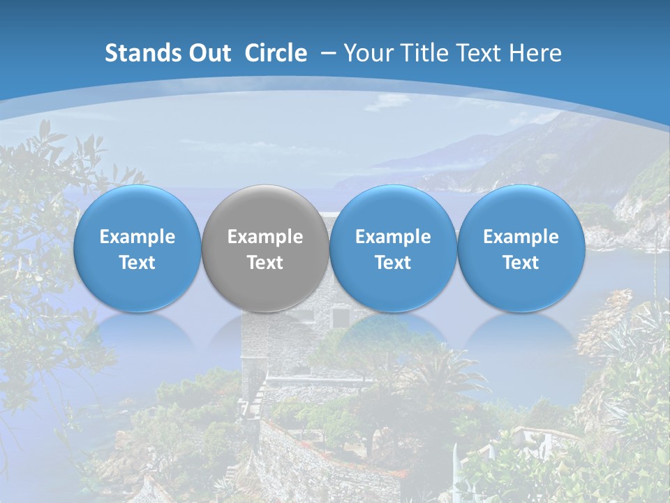 Boat Cliff Mediterranean PowerPoint Template