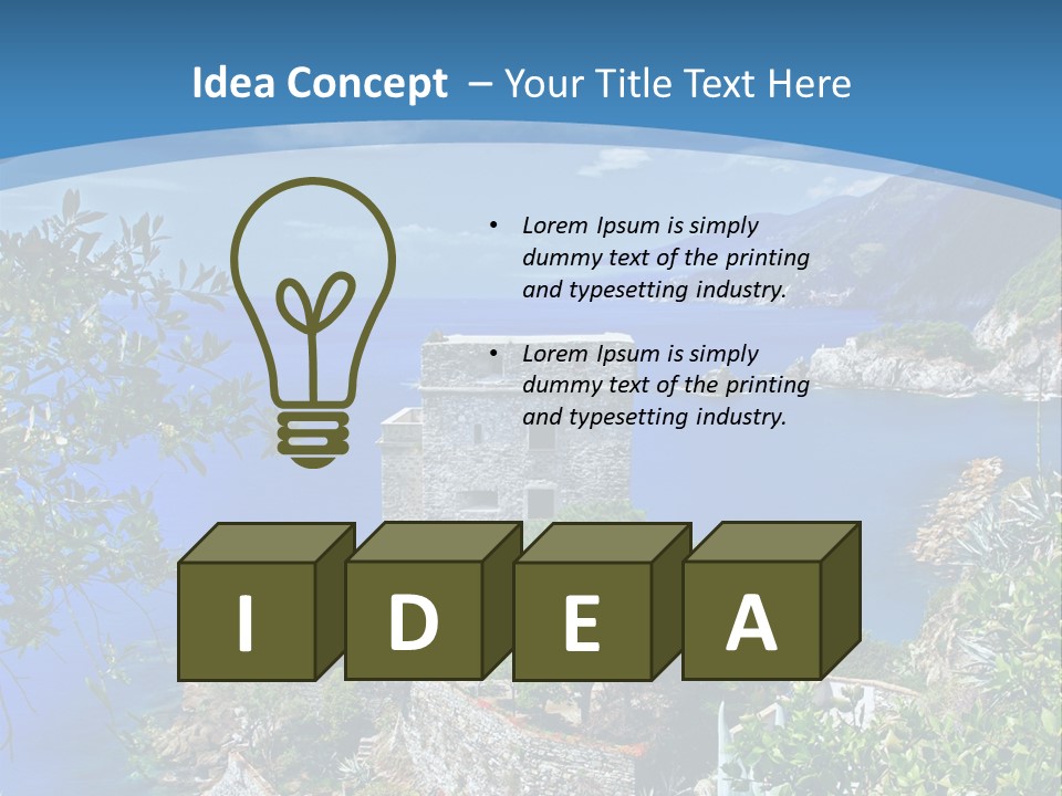 Boat Cliff Mediterranean PowerPoint Template