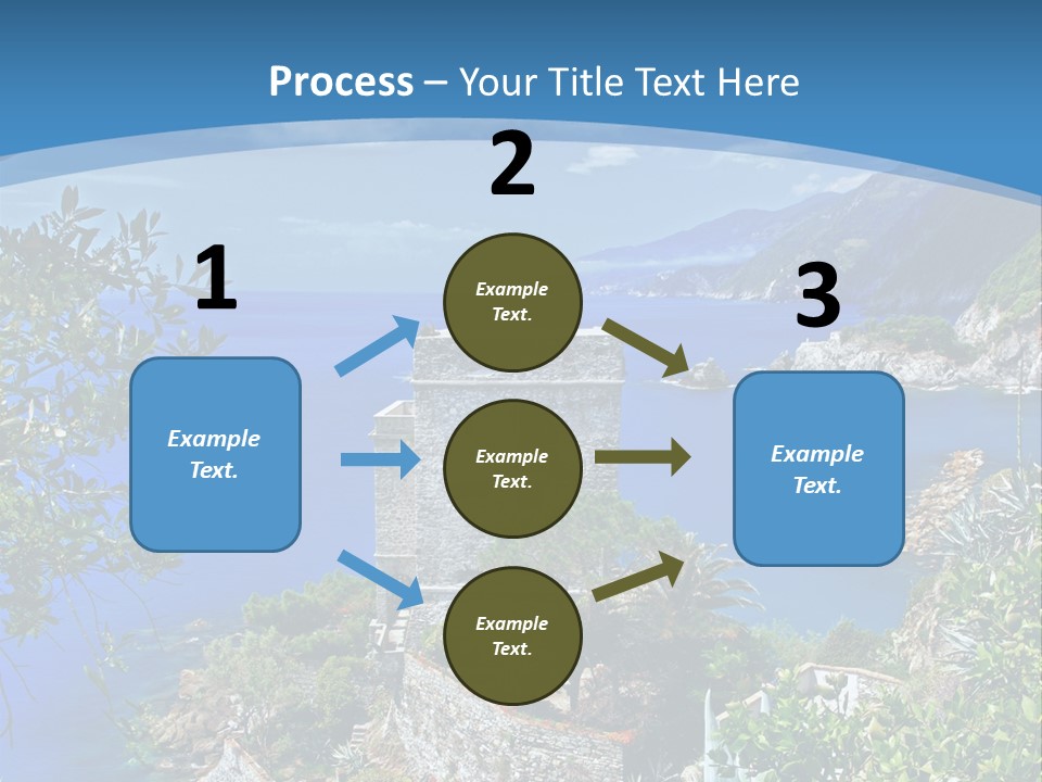 Boat Cliff Mediterranean PowerPoint Template